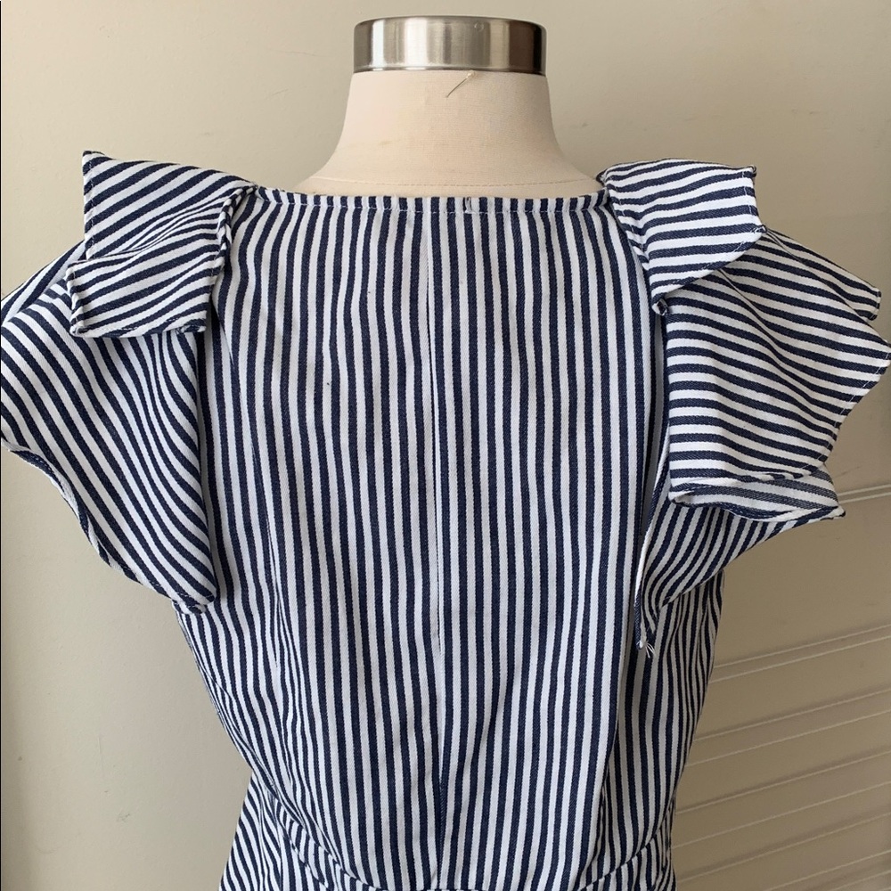Striped Ruffle Wrap Top - Picture 5 of 6